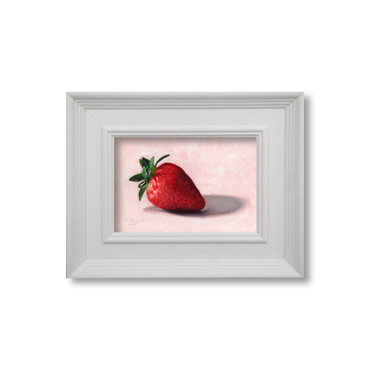 White Framed Strawberry - Original Artwork