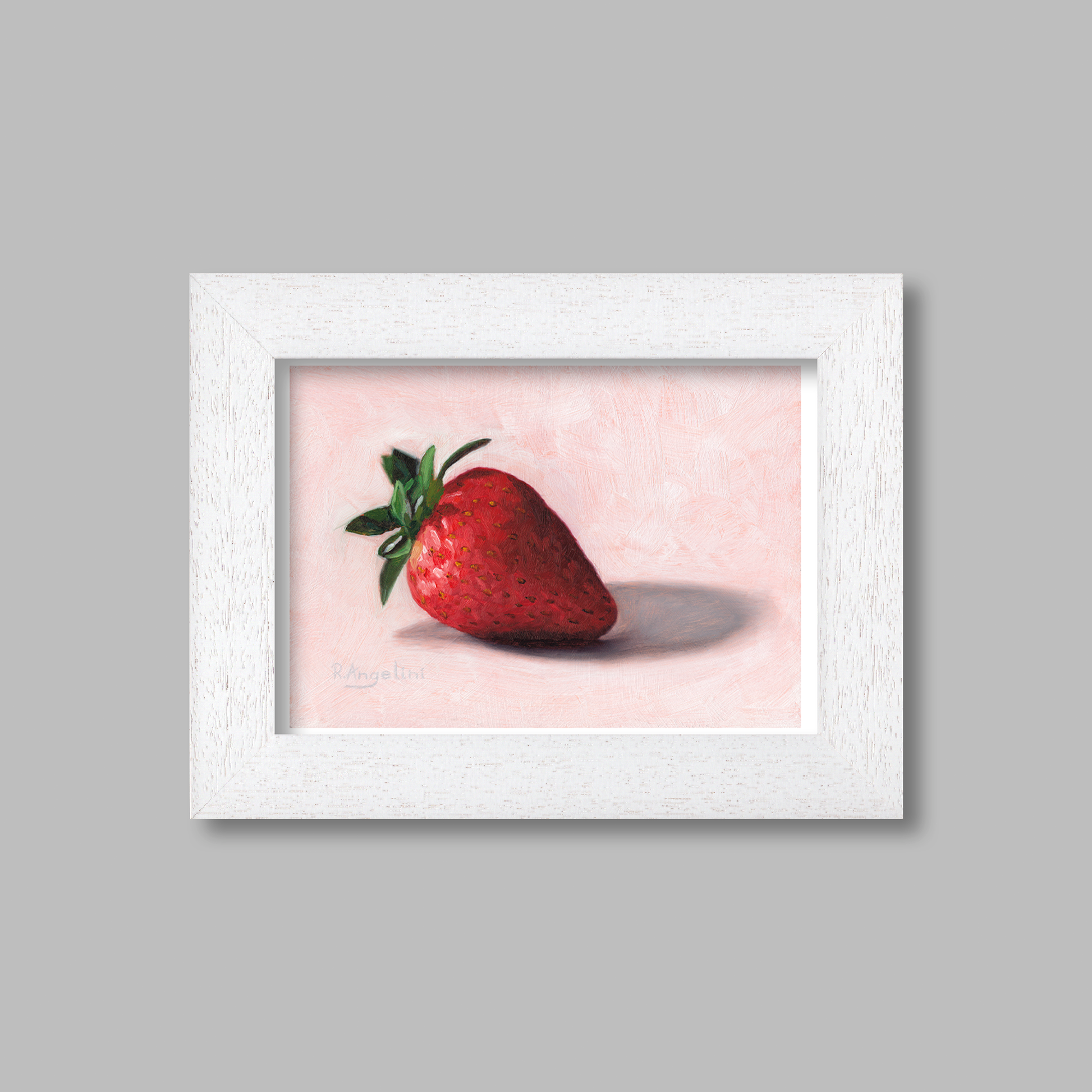White Framed Strawberry 2 Giclee Art Print