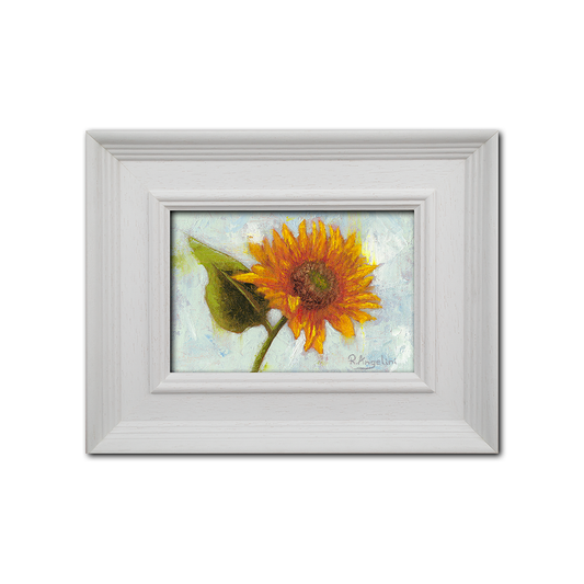 White Framed Sunflower - Original Artwork