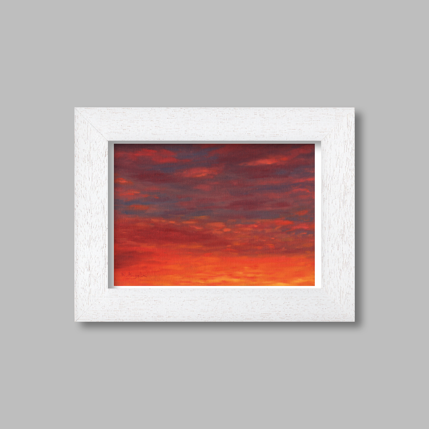 White Framed Sunset Giclee Art Print