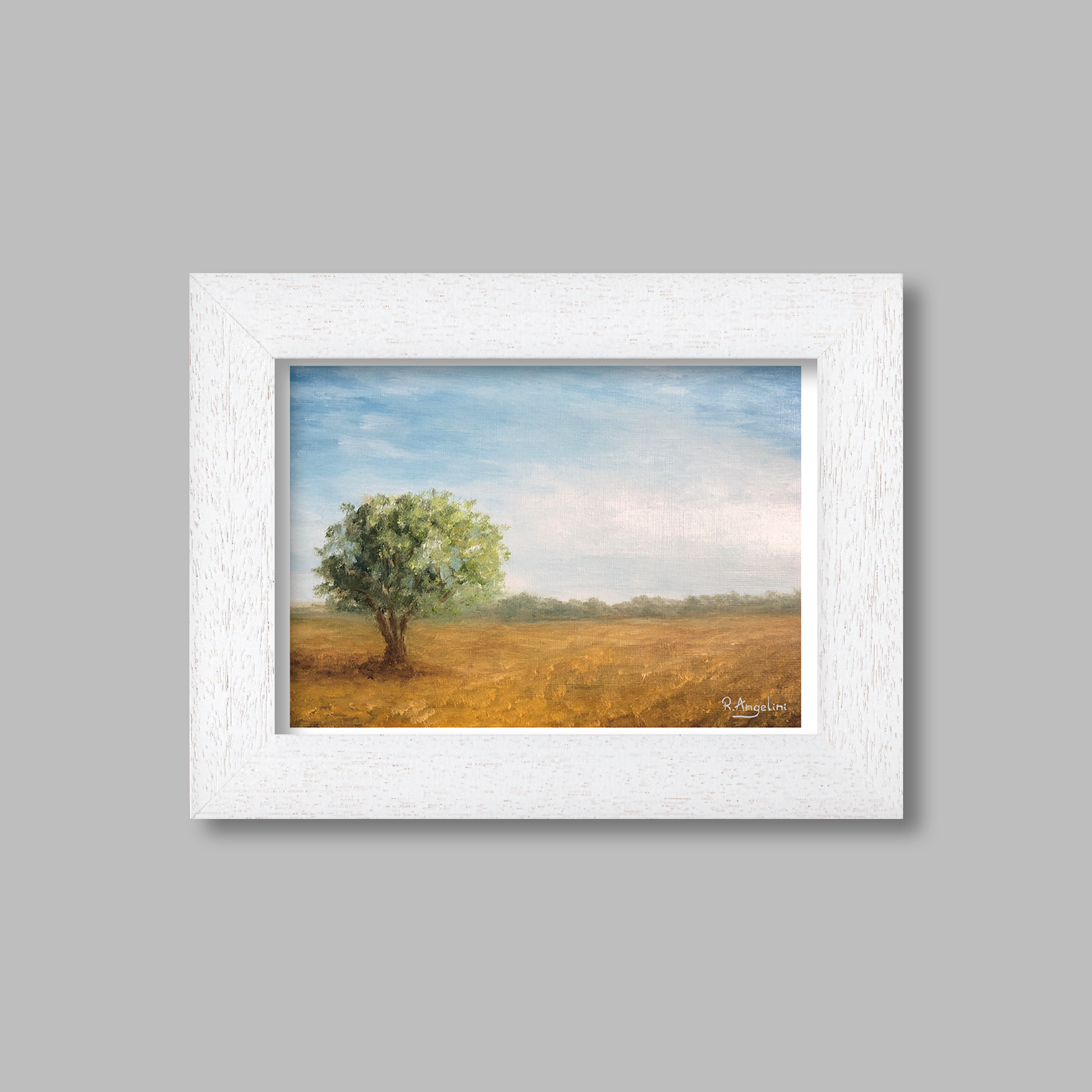 White Framed Tree in a Field Giclee Art Print