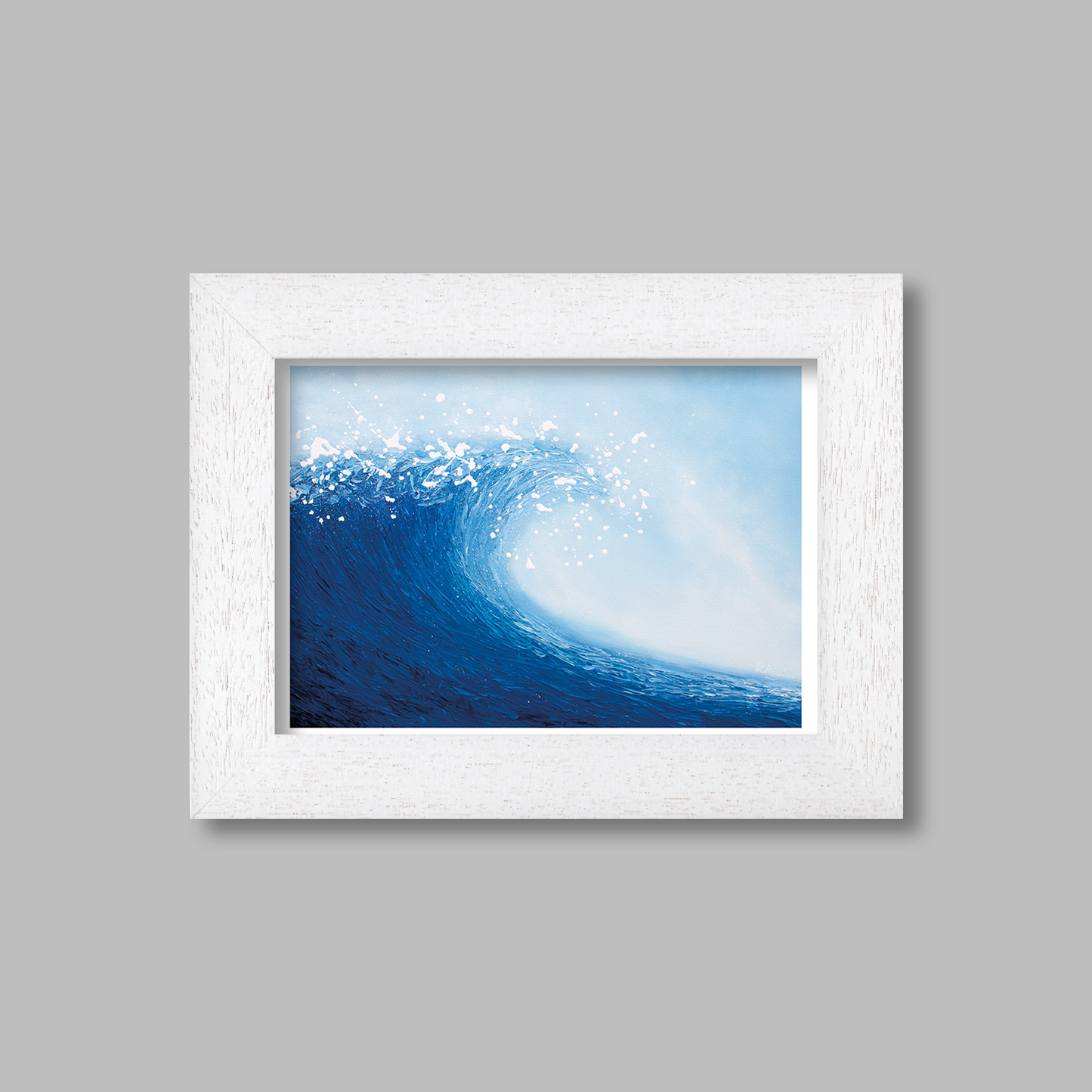 White Framed Wave Giclee Art Print