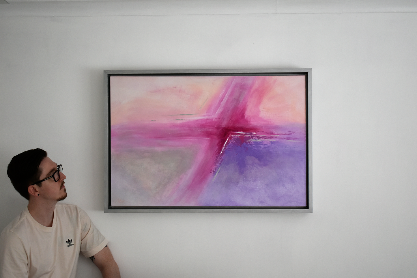 'Pink Cruciform' - Abstract Painting - Original Mixed Media Painting - Rhys Angelini